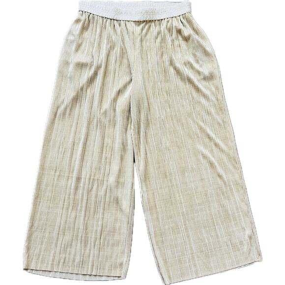 Anthropologie Gilded Culottes Elevenses Women's Pants Palazzo Wide Leg M Gold - Picture 5 of 6